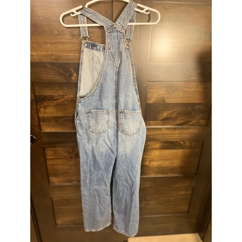 Gap Kids Distressed Denim Overalls Light Wash Blue Size XL Bib Jumpsuit